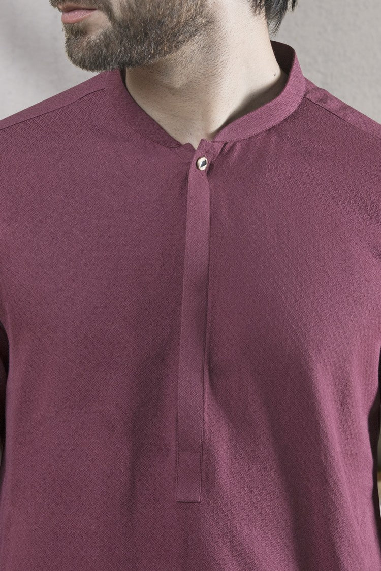 Maroon Jacquard Kurta - AL-K-702 - Image 2