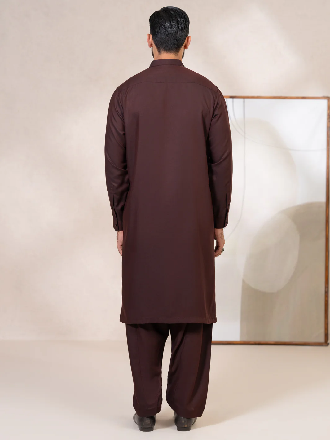 Maroon Kameez Shalwar - AL-KS-3417 - Image 3