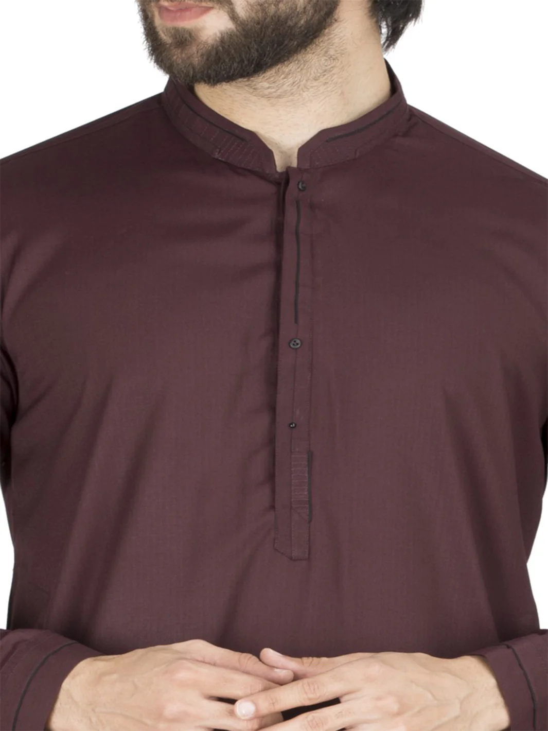 Maroon Blended Kameez Shalwar - AL-KS-2433 - Image 3