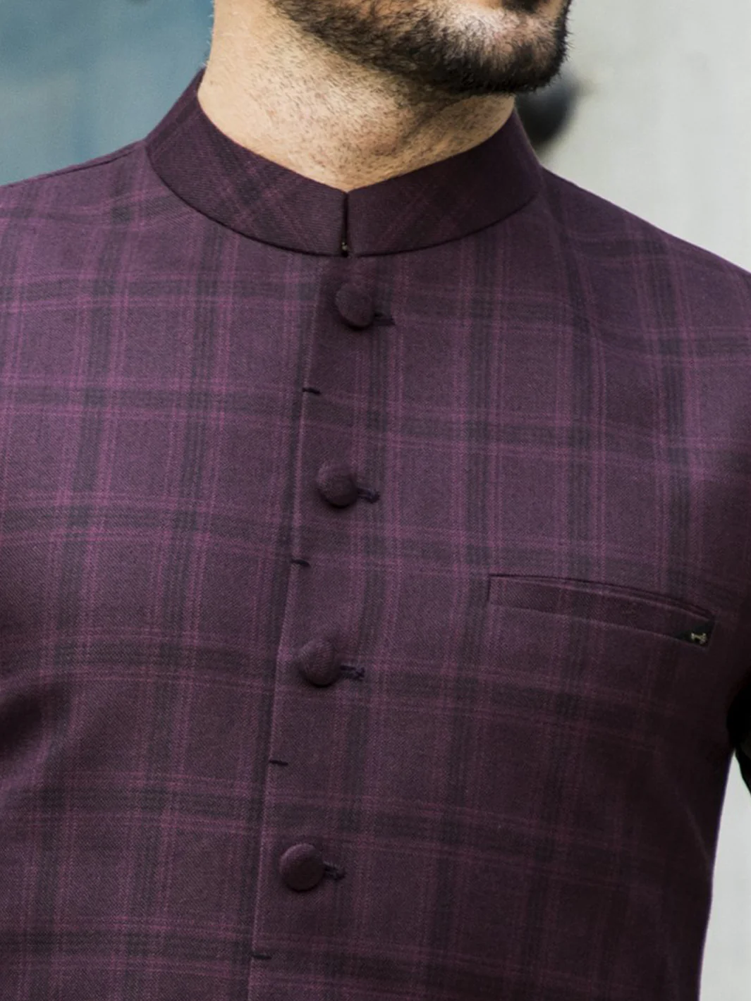 Maroon Suiting Waistcoat - WC-254 - Image 2