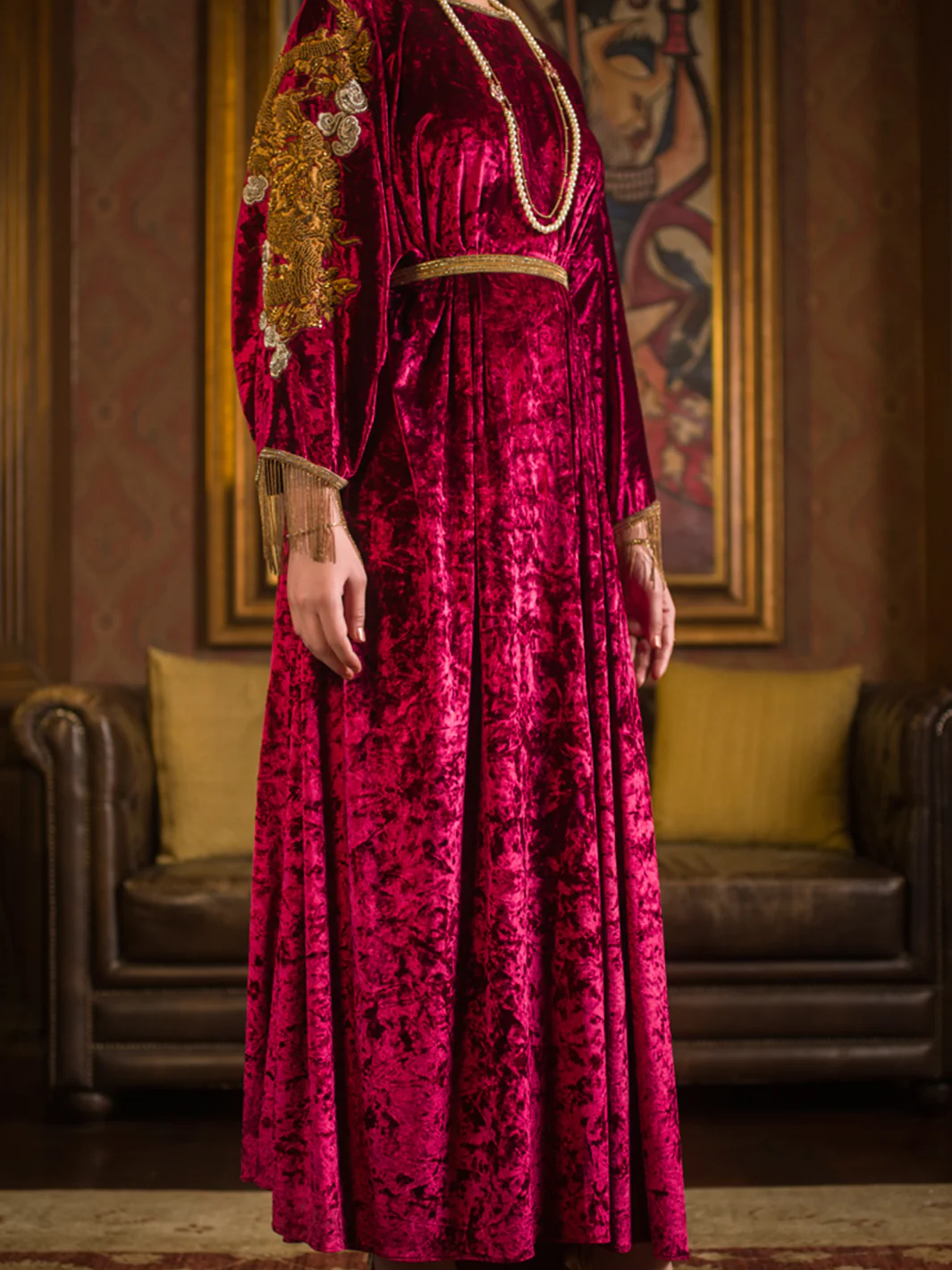 Maroon Velvet 2Pc Formal Suit - LS-236