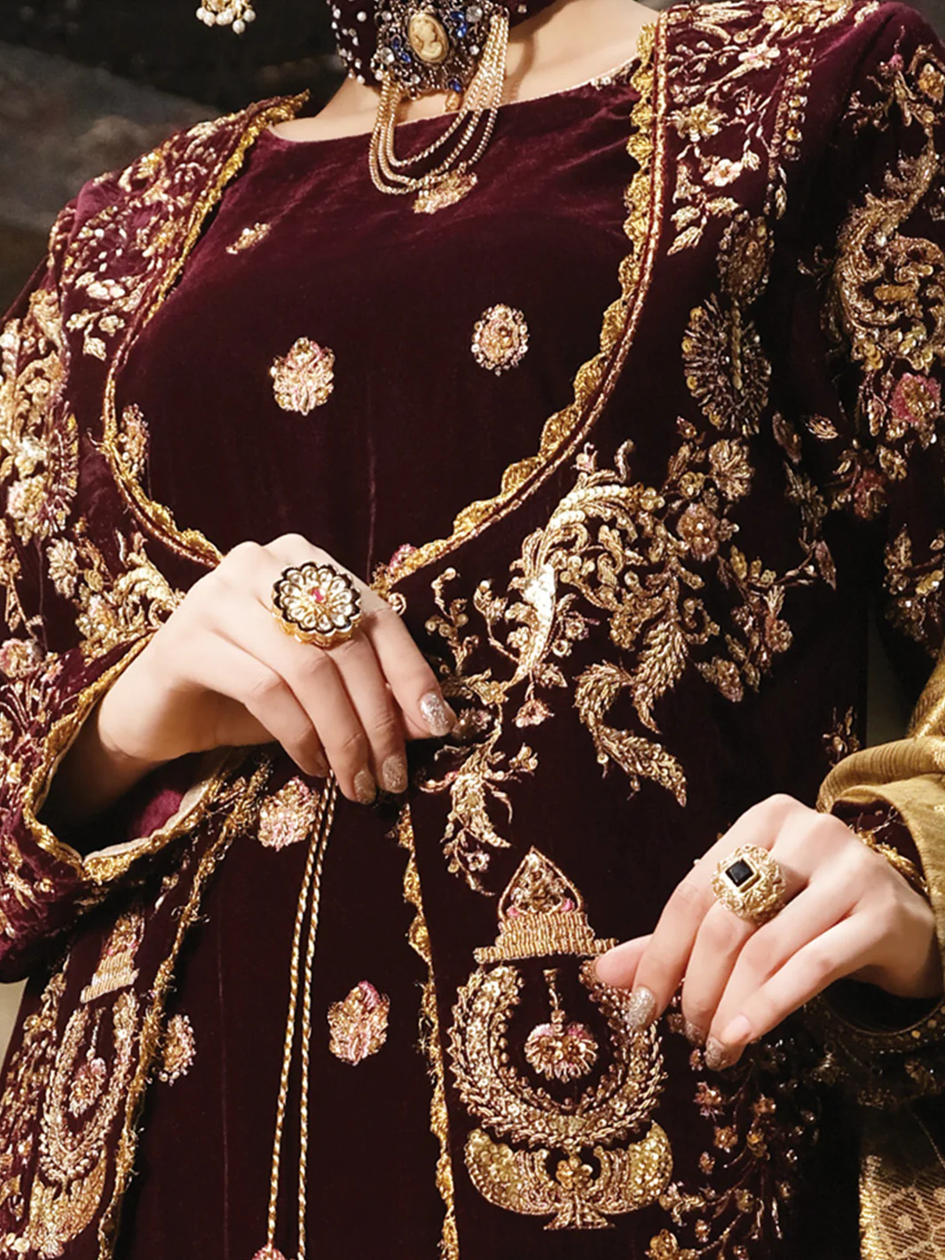 Maroon Velvet 3 Piece Formal Suit - LS-271 - Image 2