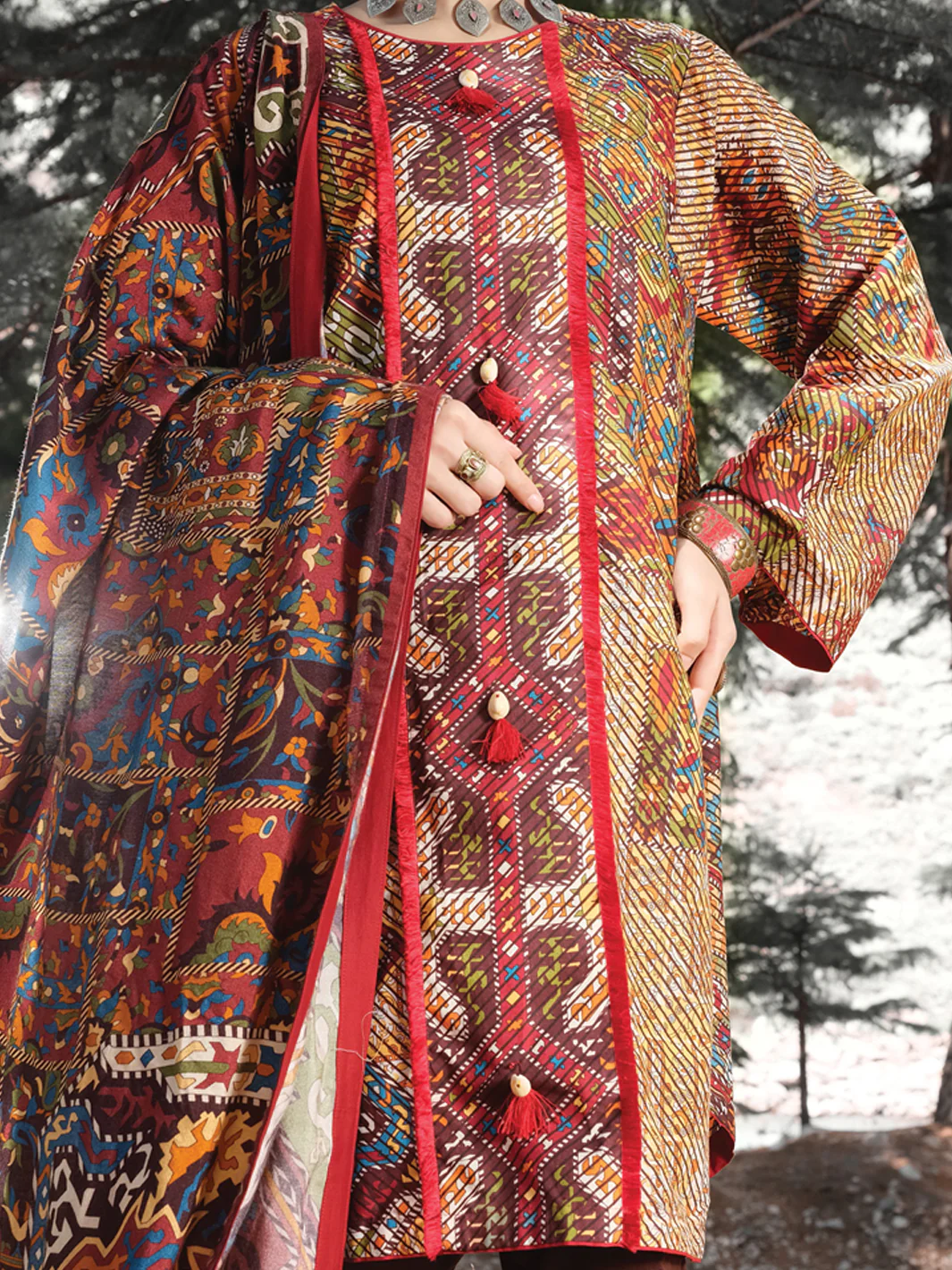 Multicolor Cambric 3Pc Stitched - AWP-256 - Image 3