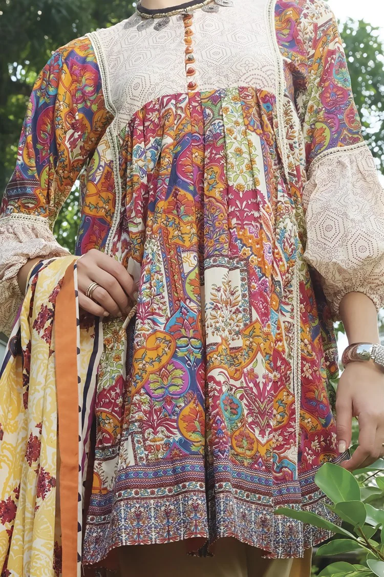 Multicolor Lawn 3Pc Stitched - ALP-624 - Image 2