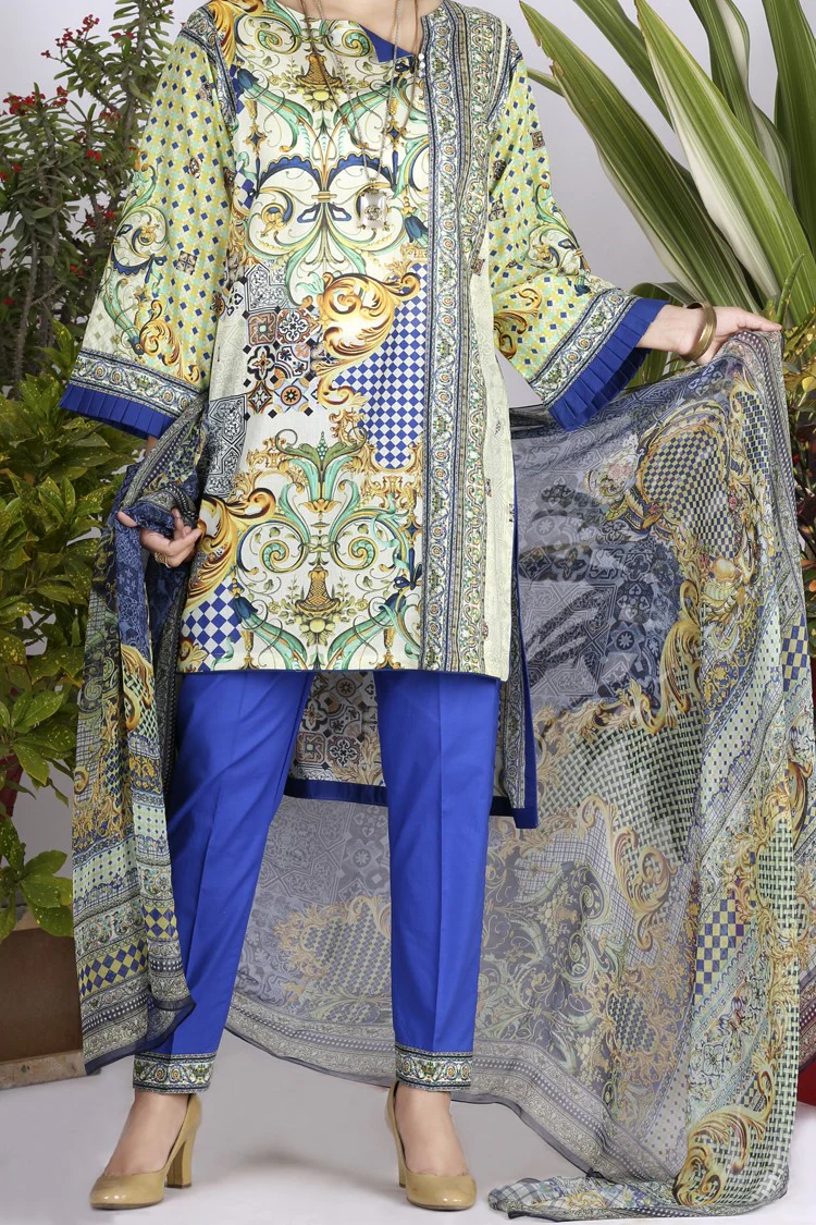 Multicolor Lawn 3Pc Stitched - ALP-718 - Image 2