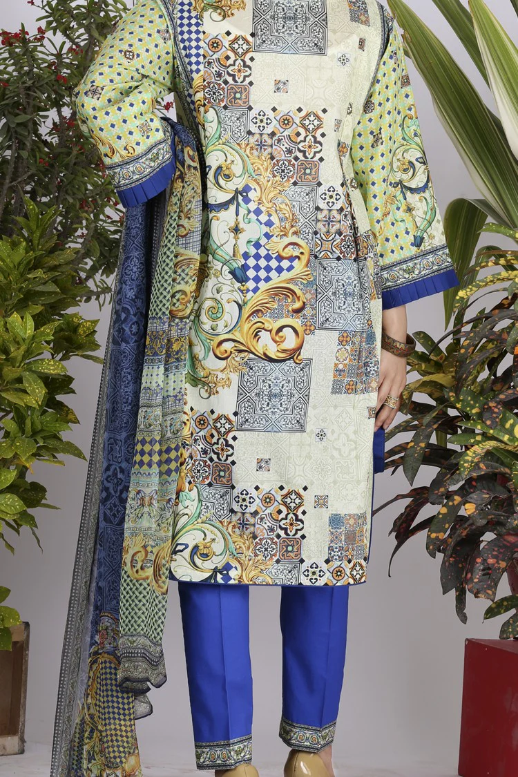 Multicolor Lawn 3Pc Stitched - ALP-718 - Image 3
