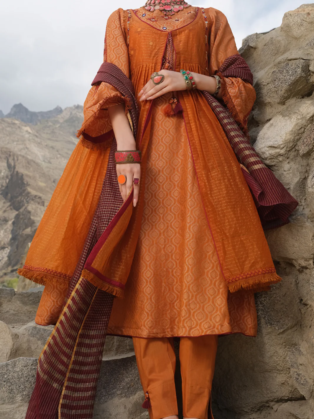 Mustard Khaddi 3Pc Stitched - AWP-214