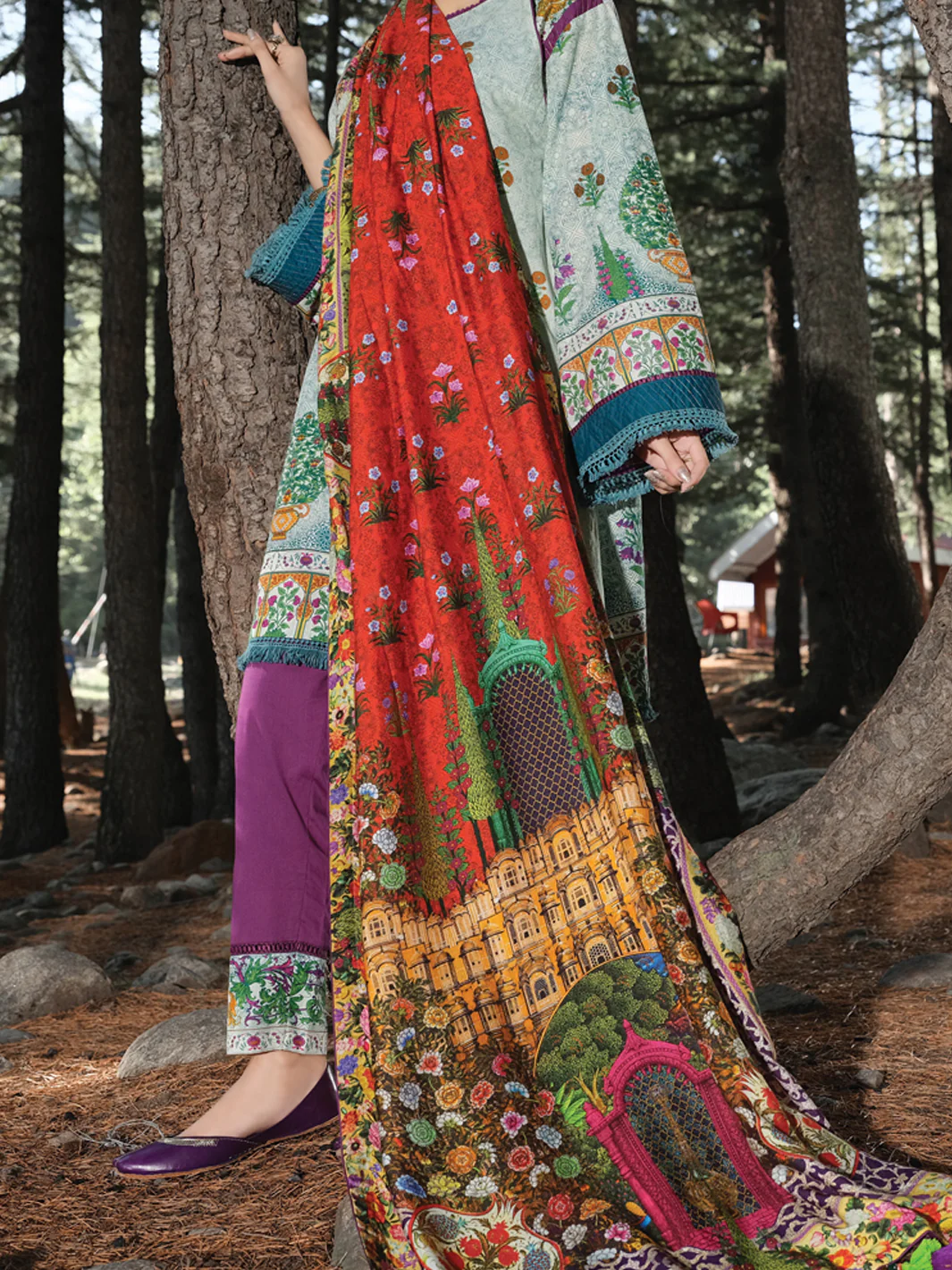 Natural Cambric 3Pc Unstitched - AWP-206