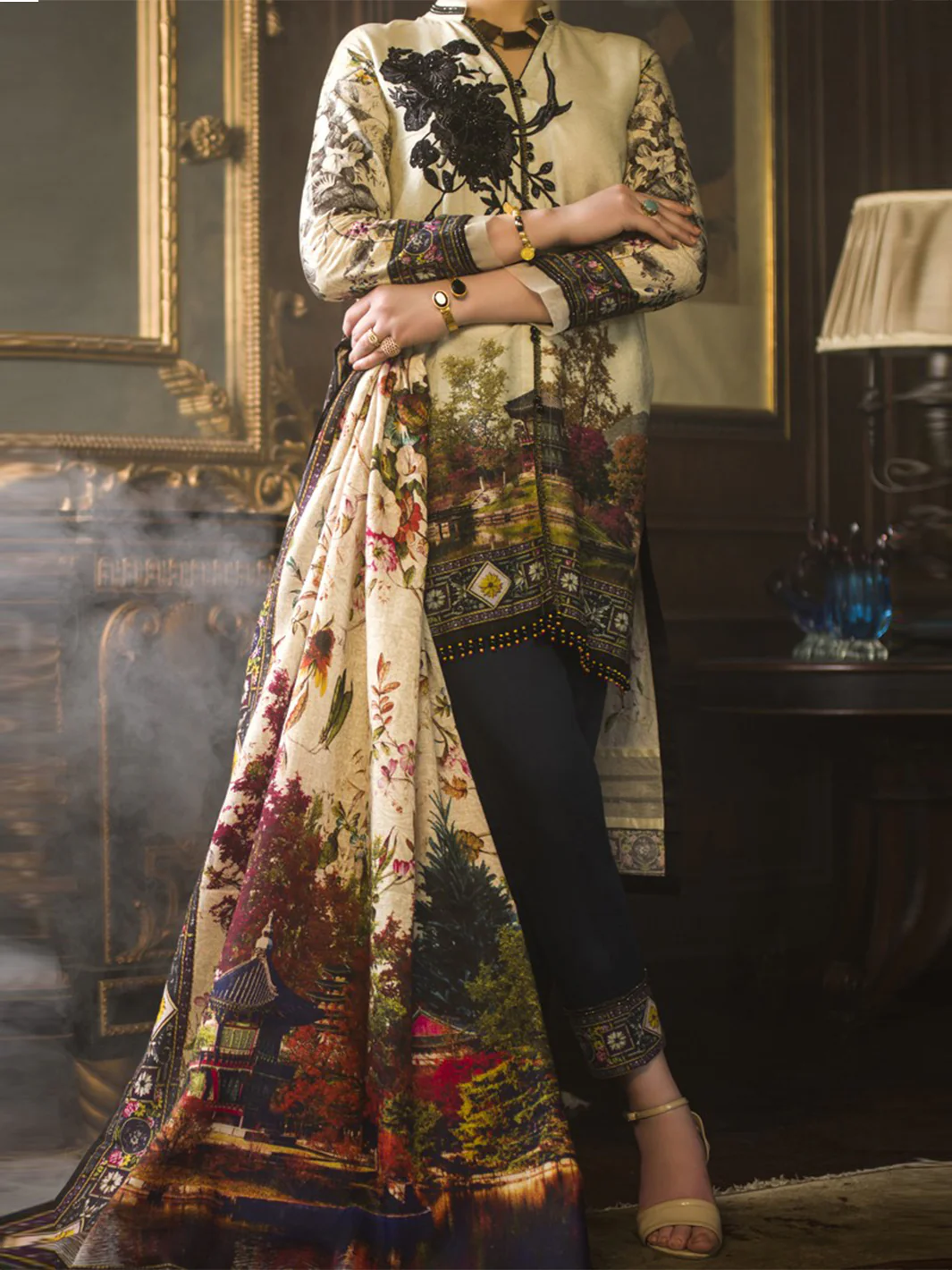 Natural Jacquard 3Pc Stitched - AWP-188 - Image 2