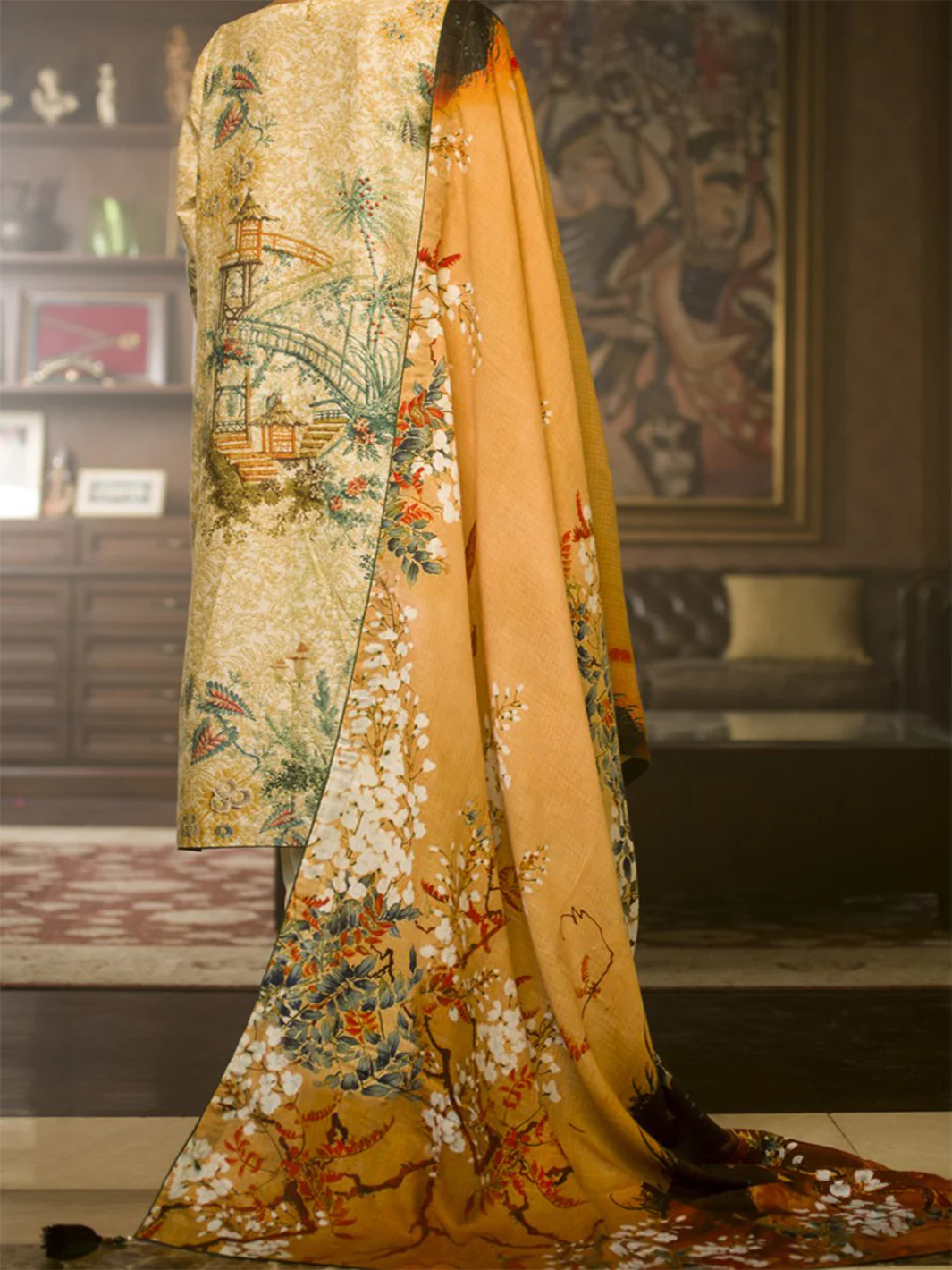 Natural Jacquard 3Pc Stitched - AWP-189 - Image 3