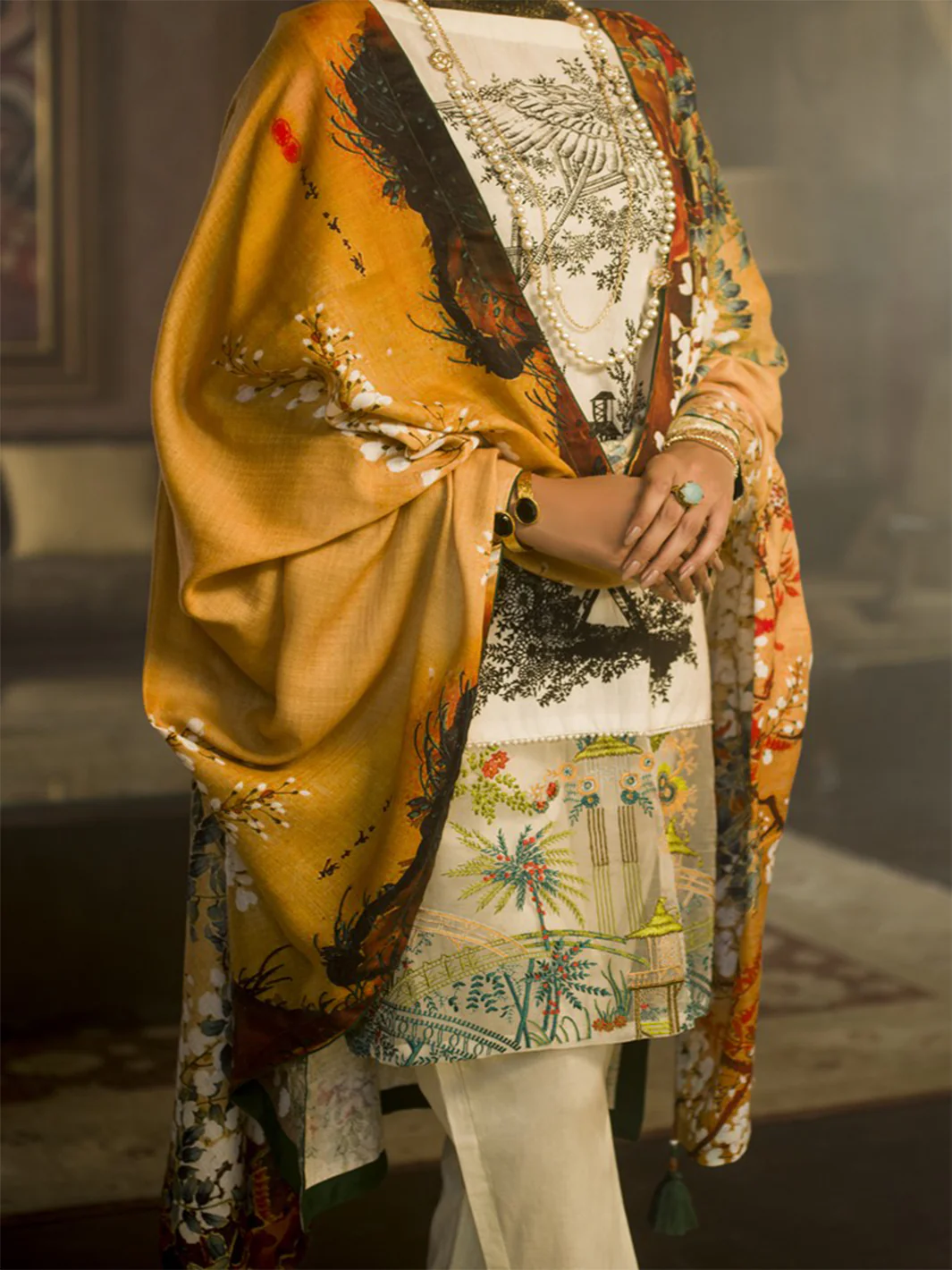 Natural Jacquard 3Pc Stitched - AWP-189 - Image 4
