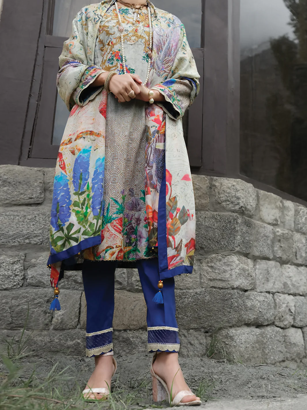 Natural Khaddar 3Pc Stitched - AWP-207