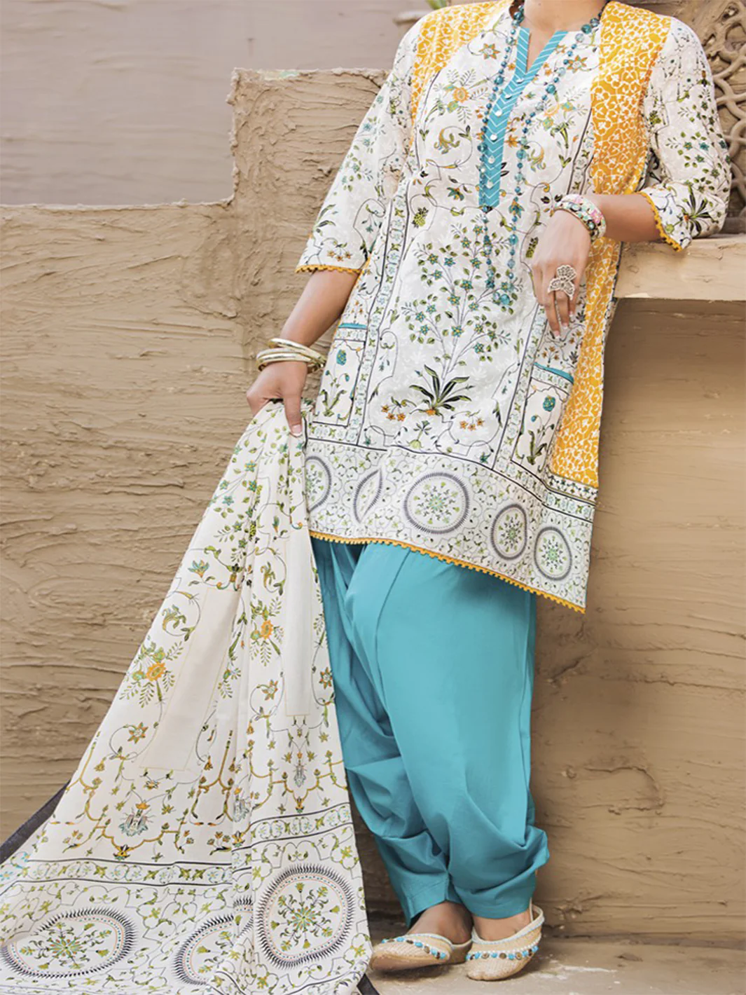 Natural Lawn 3Pc Stitched - ALP-438