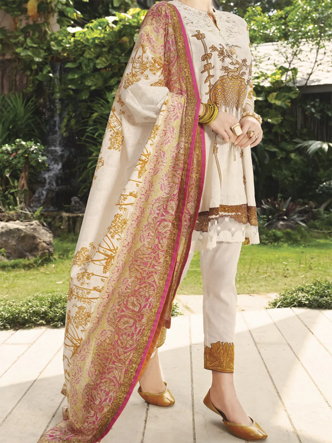 Natural Lawn 3Pc Stitched - ALP-611