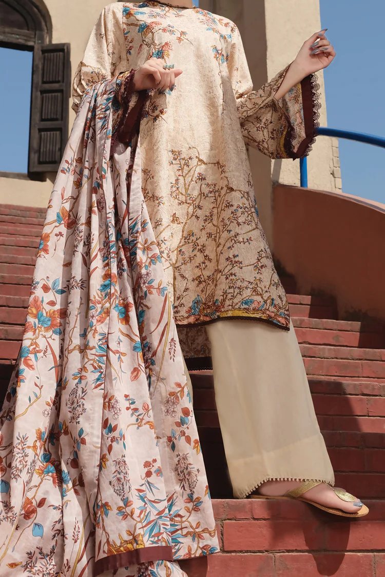 Natural Lawn 3Pc Stitched - ALP-726