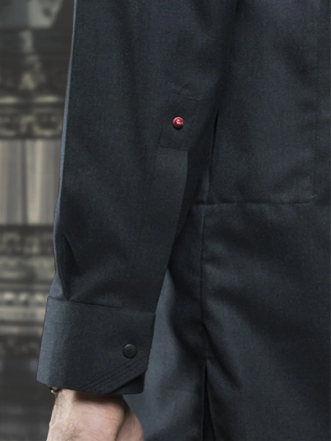 Navy Blue Blended Kameez Shalwar - ALWA-KS-111 - Image 2