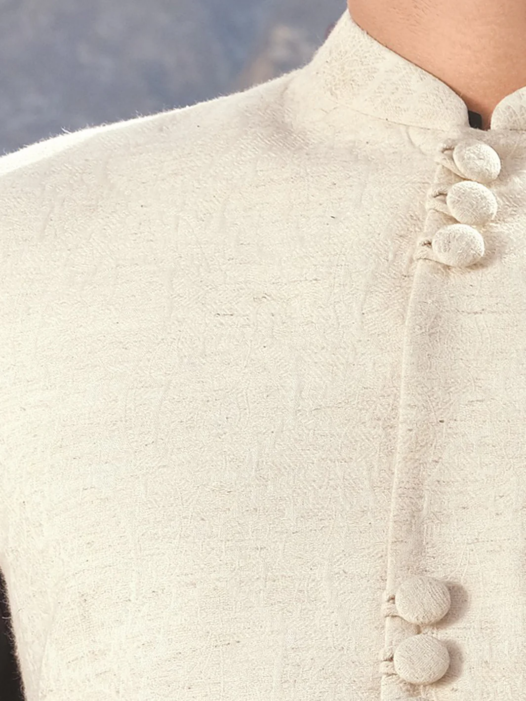 Off White Blended Waistcoat - WC-261 - Image 3