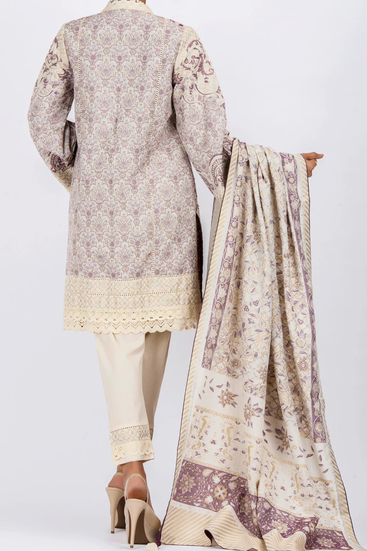 Off White Jacquard 3Pc Stitched - ALP-533 - Image 3