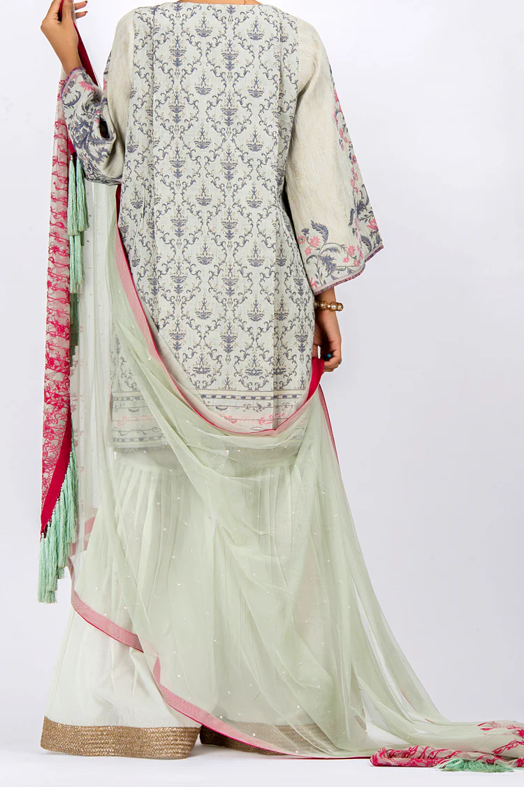 Off White Jacquard 3Pc Stitched - ALP-534 - Image 2