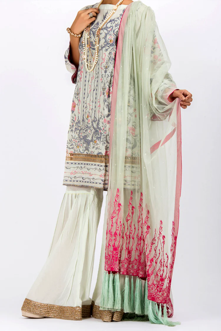 Off White Jacquard 3Pc Stitched - ALP-534 - Image 3