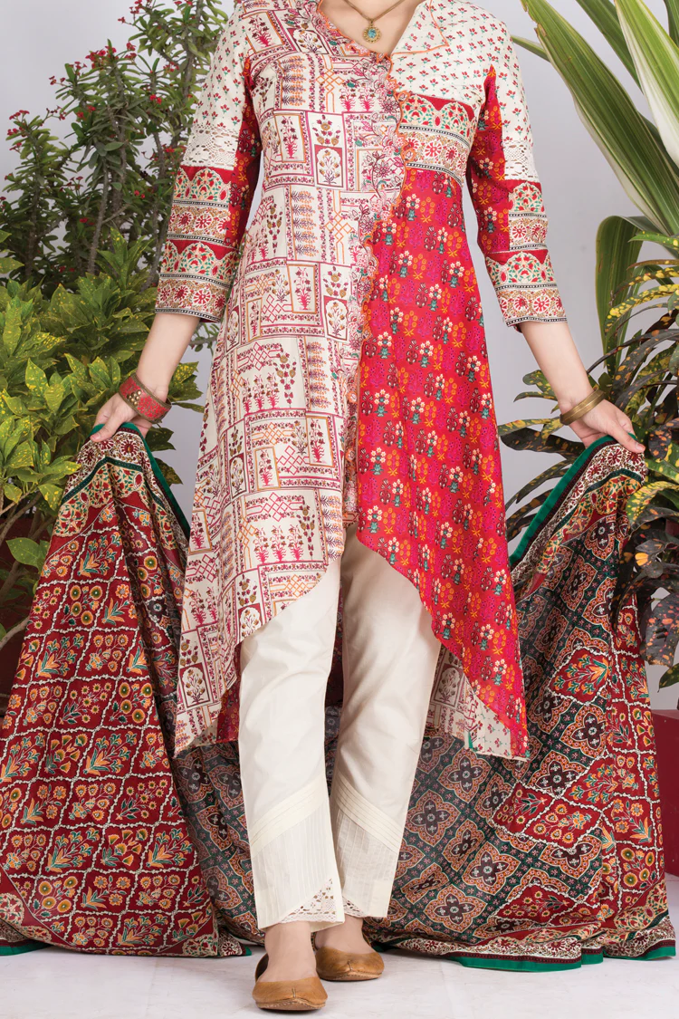 Off White Lawn 3Pc Stitched - ALP-700