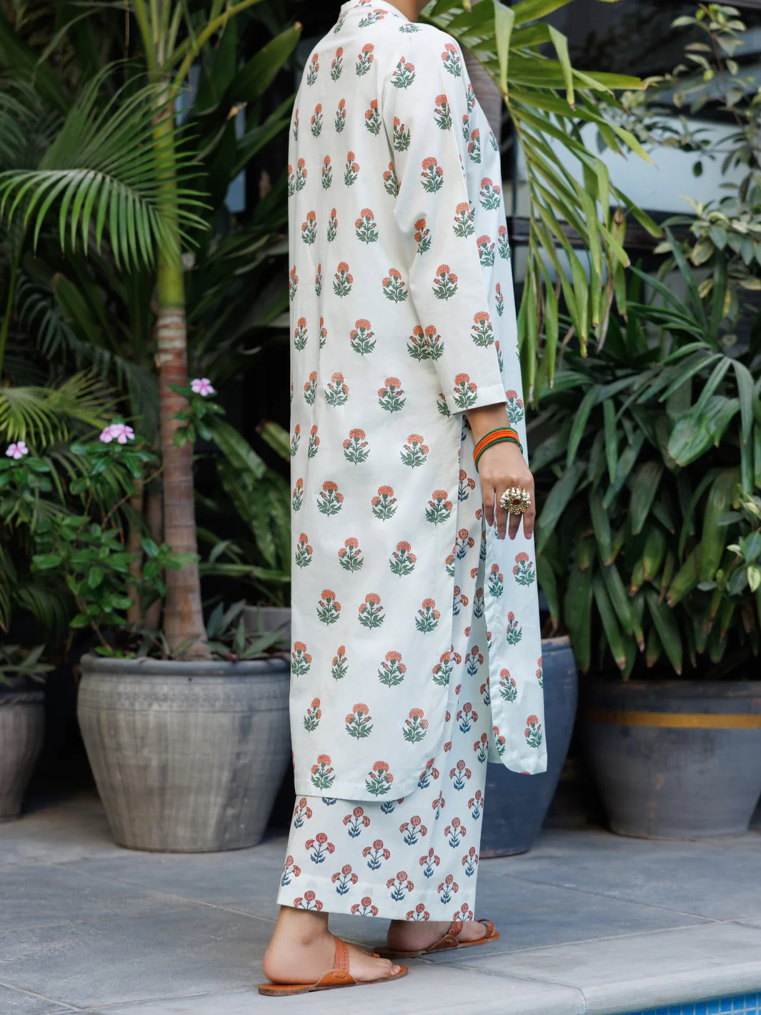 Off White Lawn Co-Ord Set - ALP-2PS-SLKS-2770 - Image 3