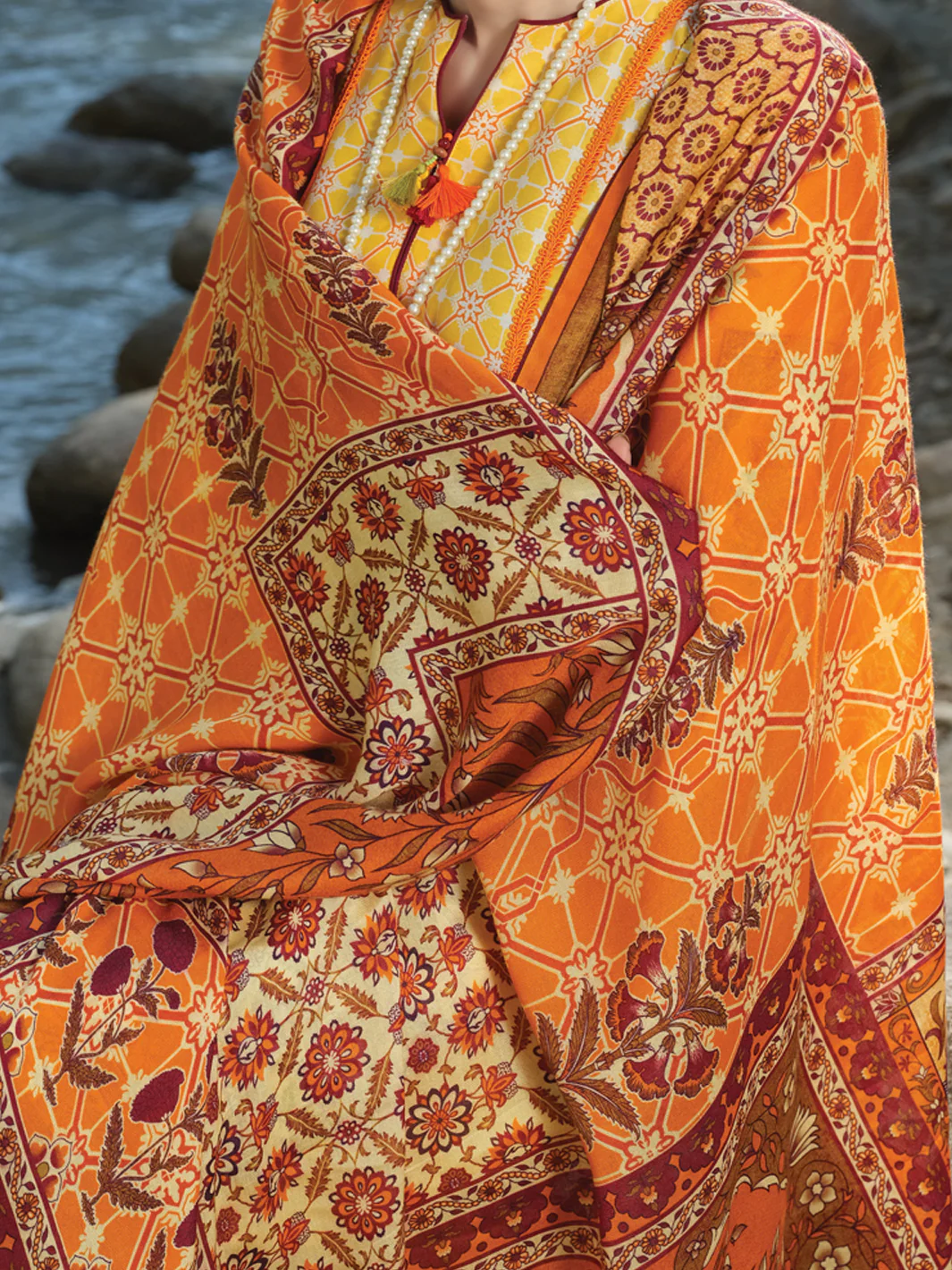 Orange Cambric 3Pc Stitched - AWP-255 - Image 3