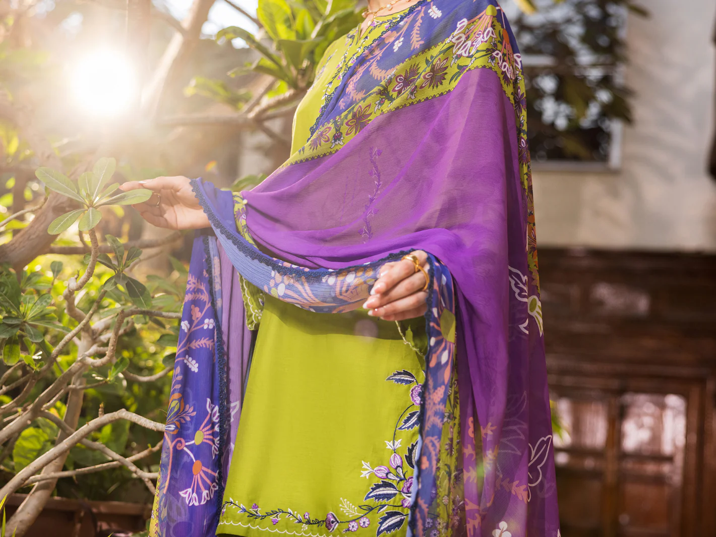 Parrot Green Cotton 3Pc Stitched - ALP-3PS-2630 - Image 4
