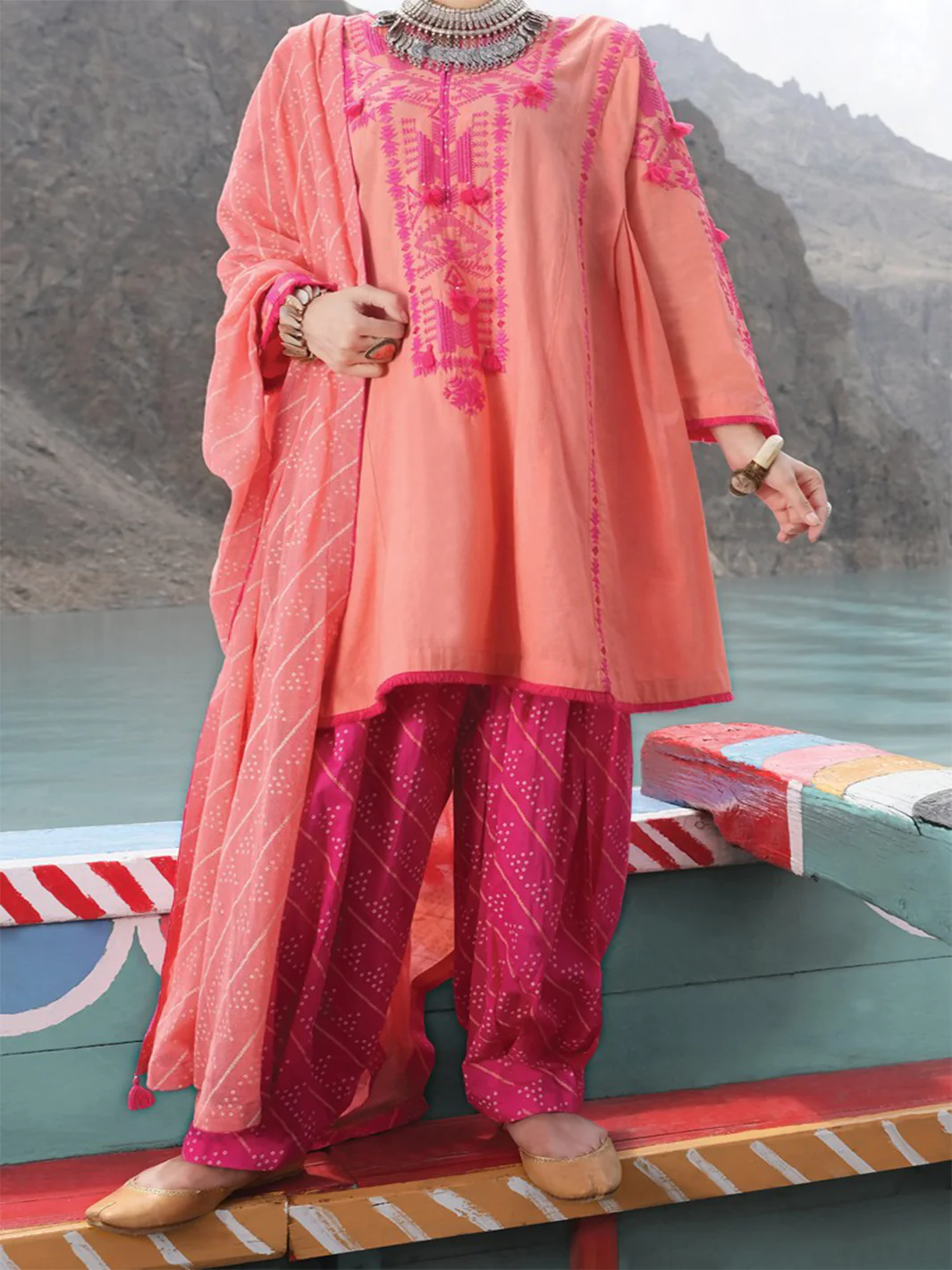 Pink Karandi 3Pc Unstitched - AWP-228