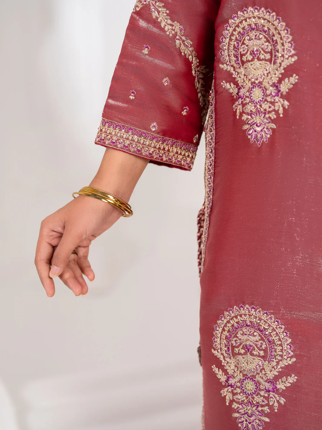 Pink Lawa Silk Formal Stitched 3Pc - AL-3PS-LS-633 - Image 5