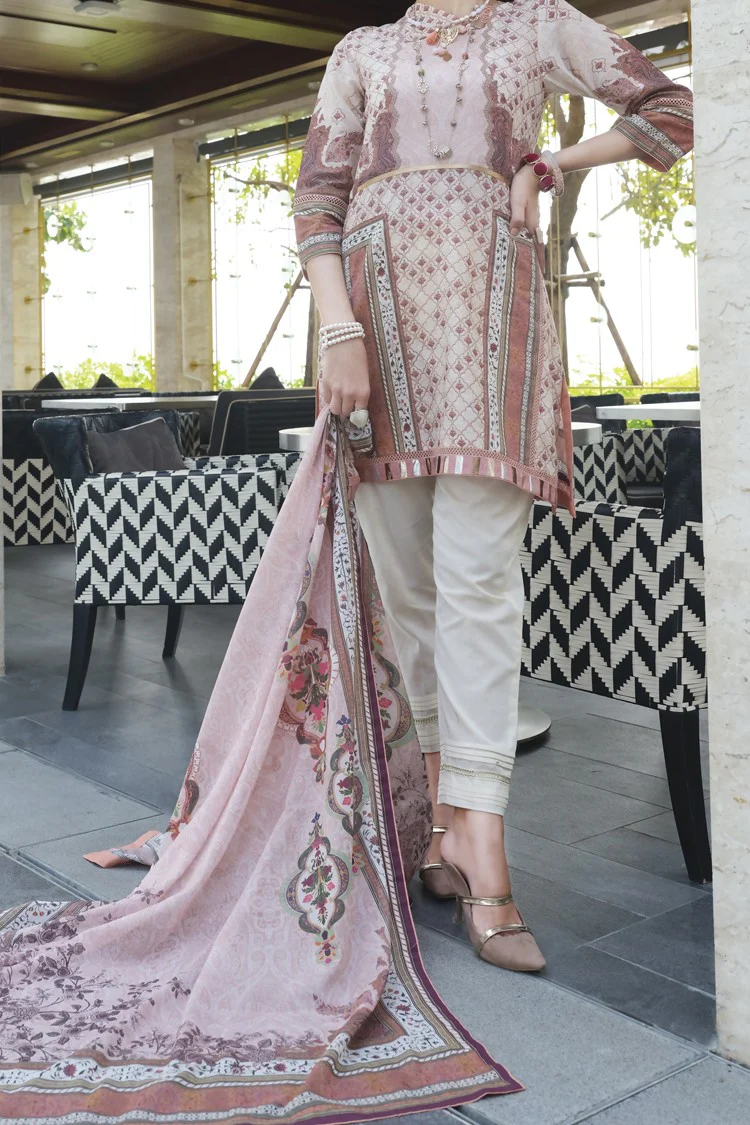 Pink Lawn 2Pc Unstitched - ALP-657