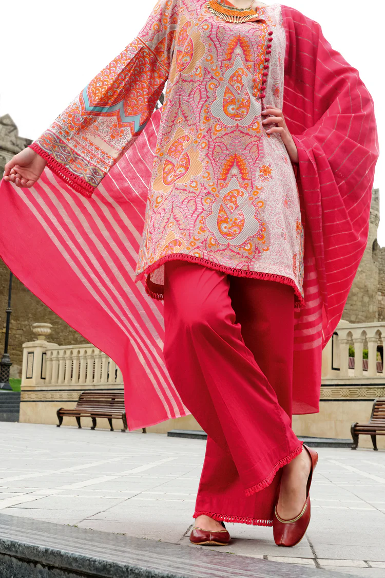 Pink Lawn 3Pc Unstitched - ALP-675