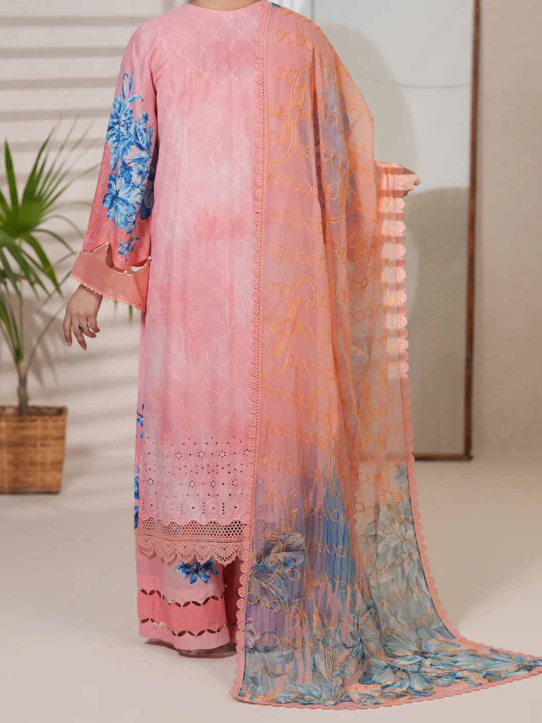 Pink Silk Lawn Unstitched 3Pc - ALP-3PS-2410 - Image 2