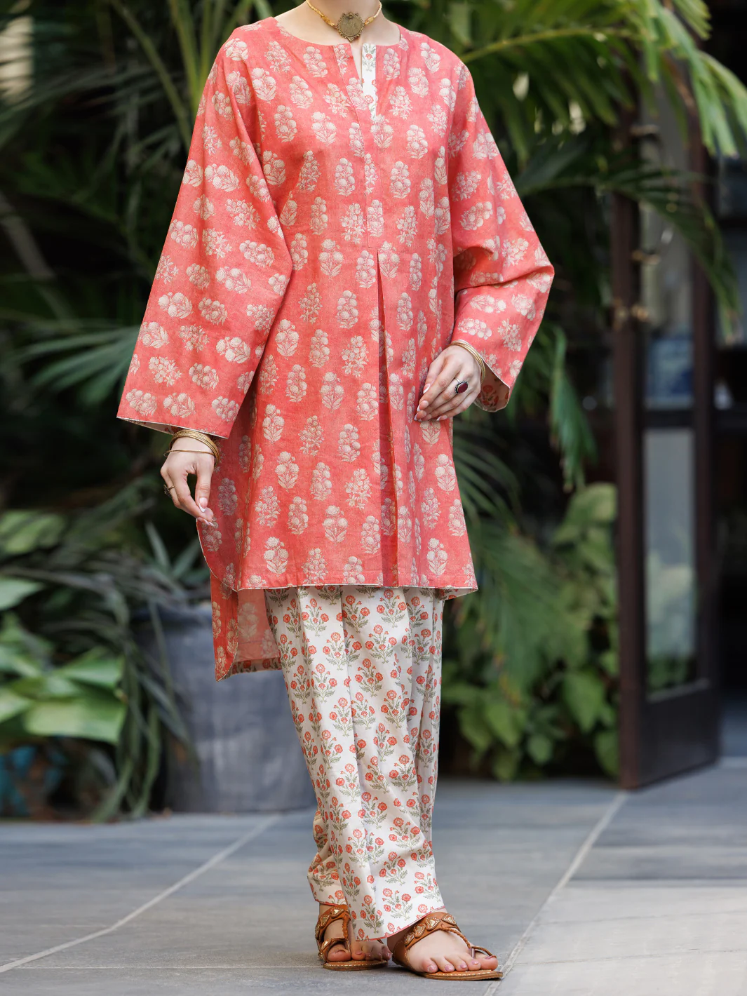 Pink Lawn Co-Ord Set - ALP-2PS-SLKS-2765 - Image 3