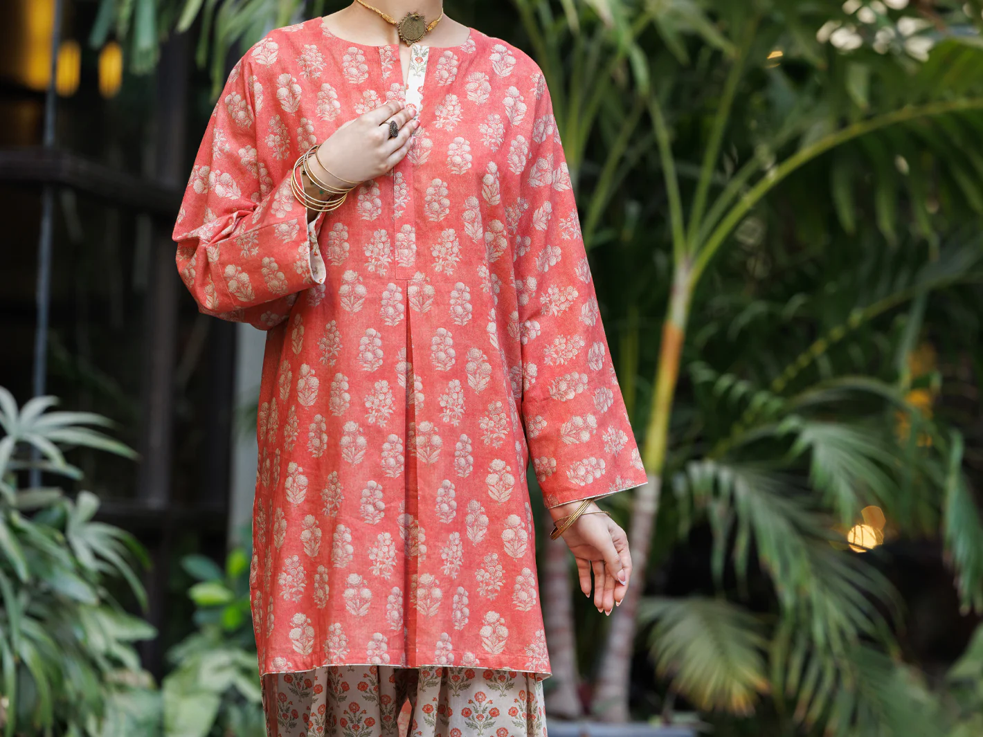 Pink Lawn Co-Ord Set - ALP-2PS-SLKS-2765 - Image 4
