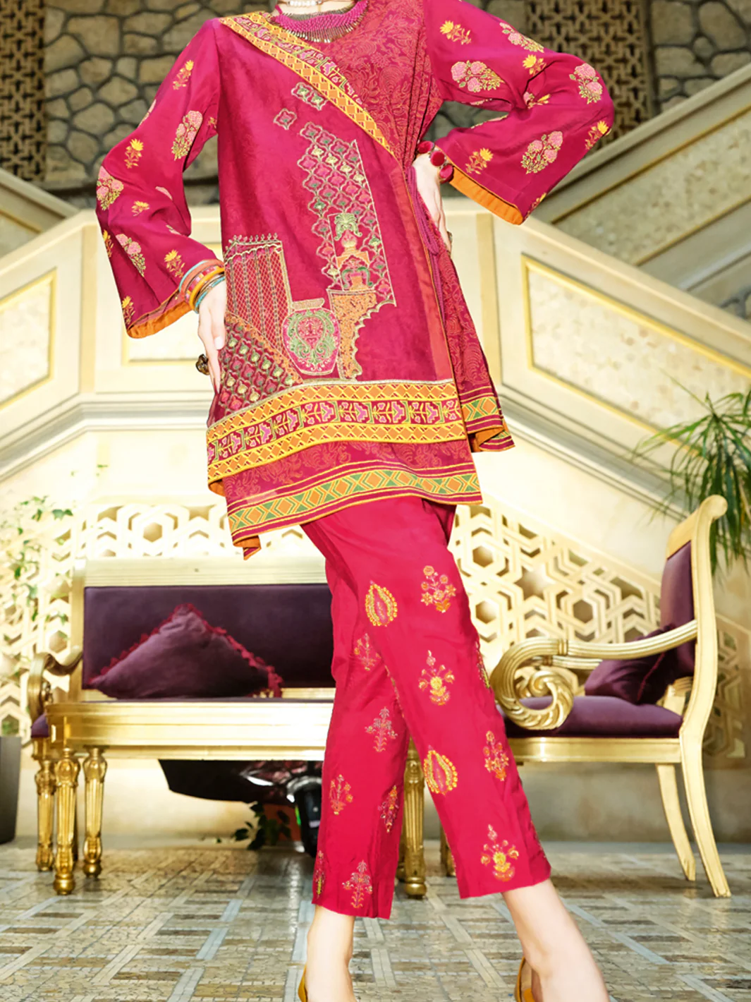 Pink Cotton Silk Tunic - LK-681