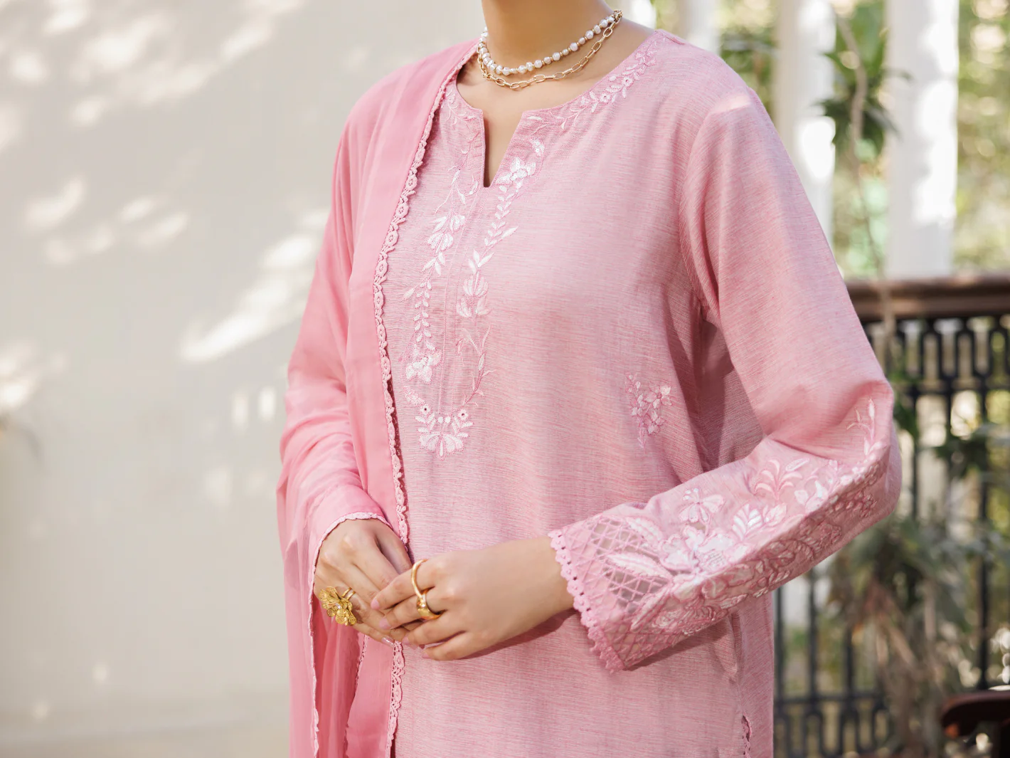 Pink Yarn Dyed Stitched 3PC - ALP-3PS-2613 - Image 5