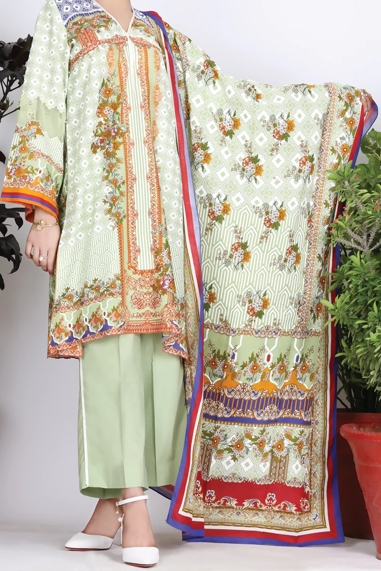 Pista Green Cambric 3Pc Unstitched - ALP-762