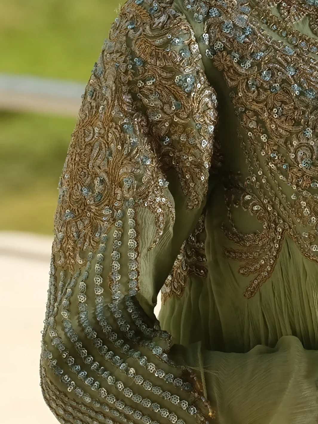 Pistachio Green Chiffon 2Pc Formal Suit - LS-260 - Image 4