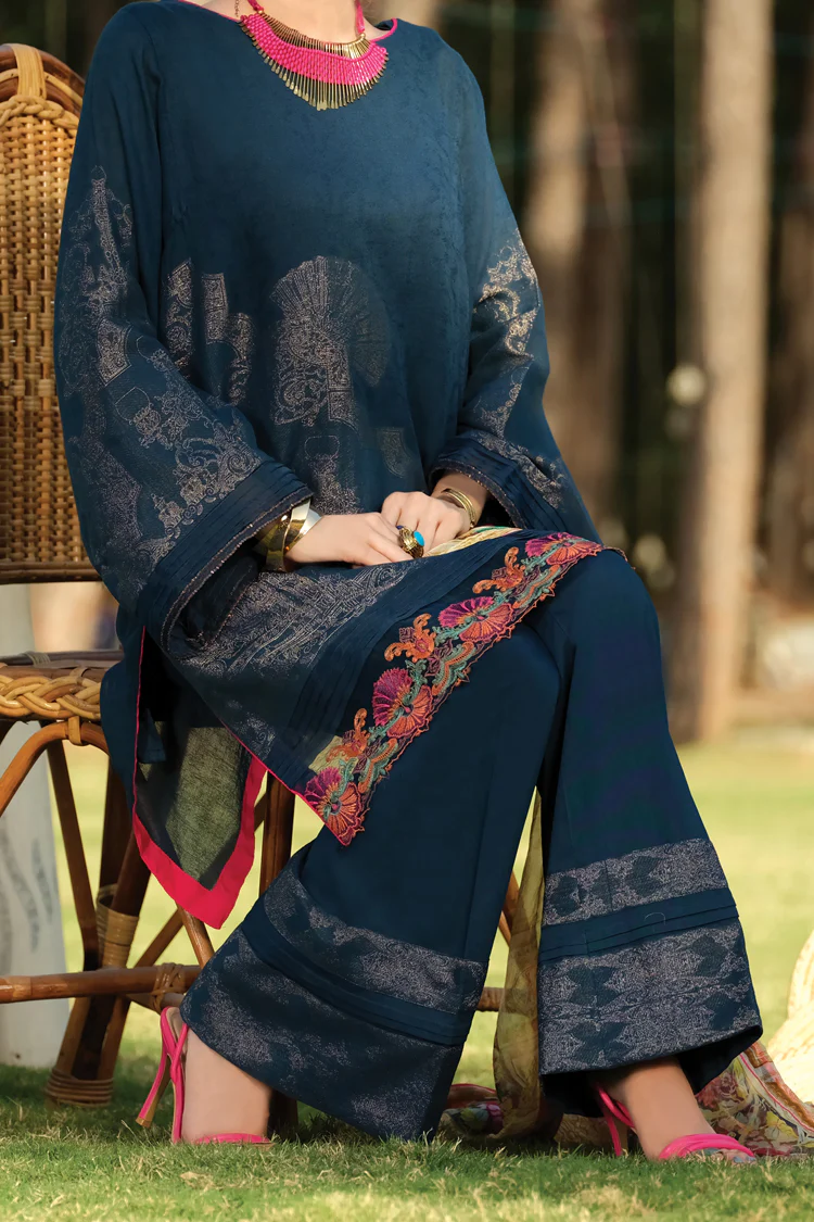 Prussian Blue Jacquard 3Pc Stitched - ALP-736 - Image 3