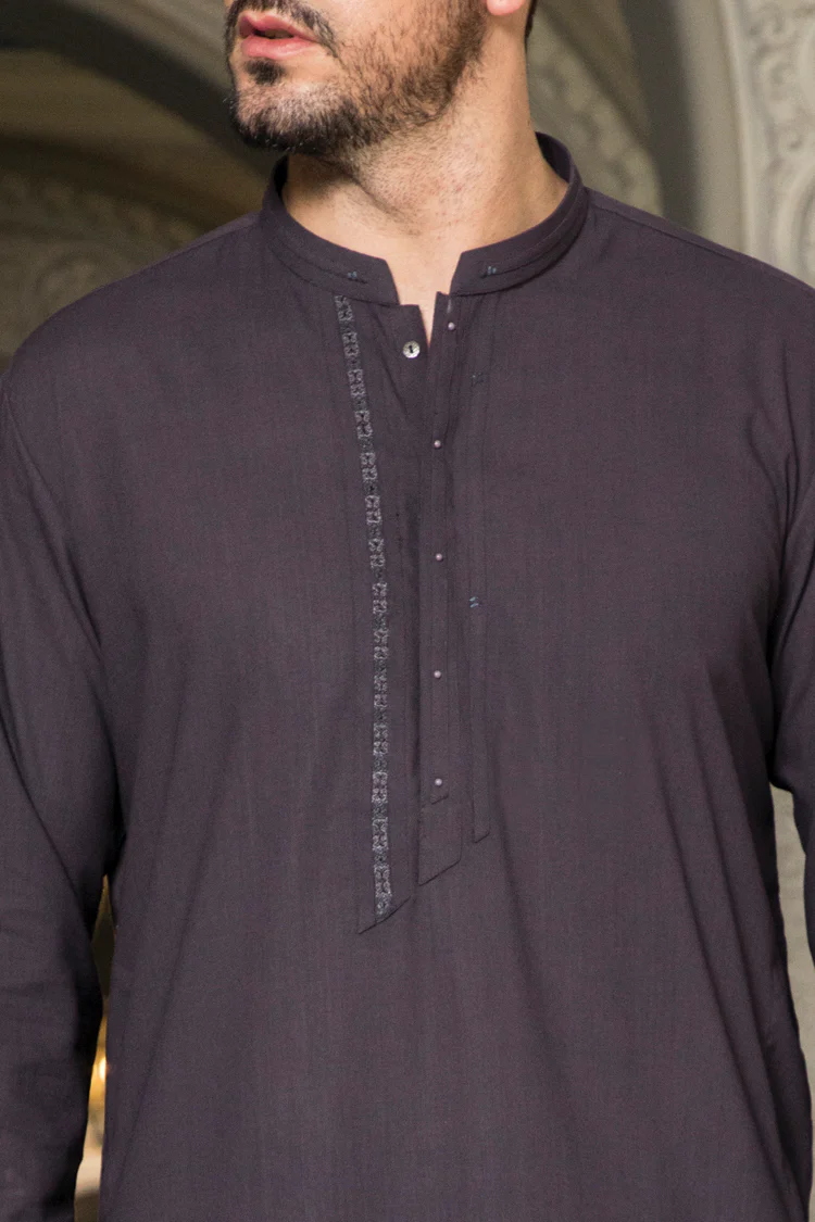 Purple Blended Kameez Shalwar - AL-KS-2306 - Image 2