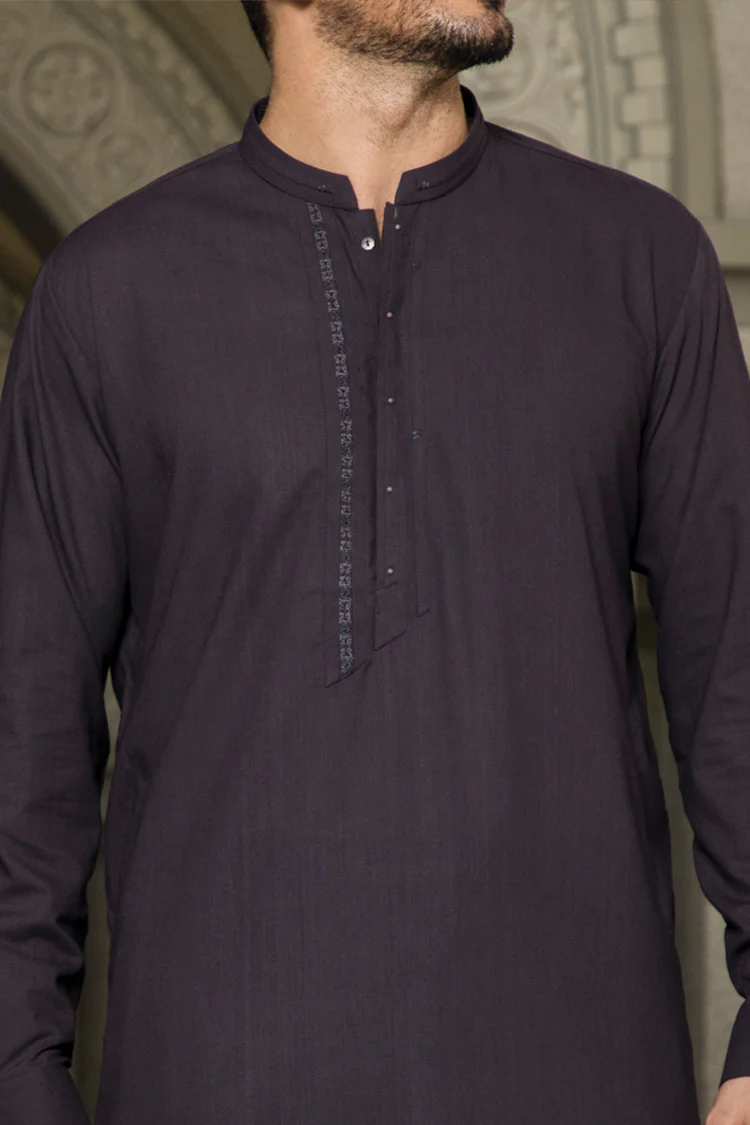 Purple Blended Kameez Shalwar - AL-KS-2306 - Image 3