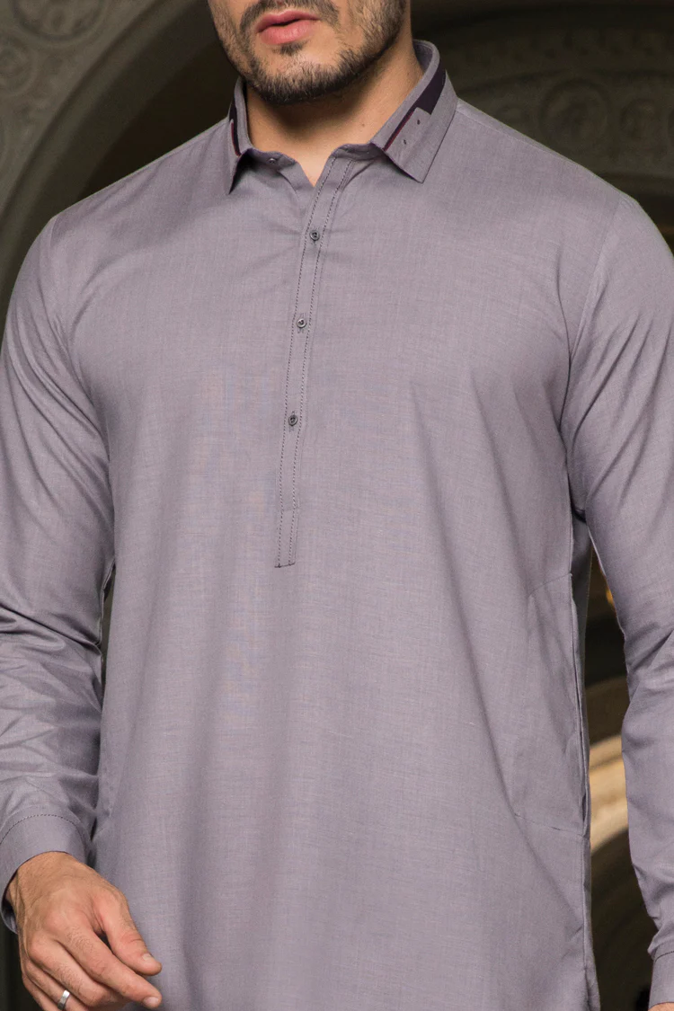 Purple Blended Kameez Shalwar - AL-KS-2349 - Image 3