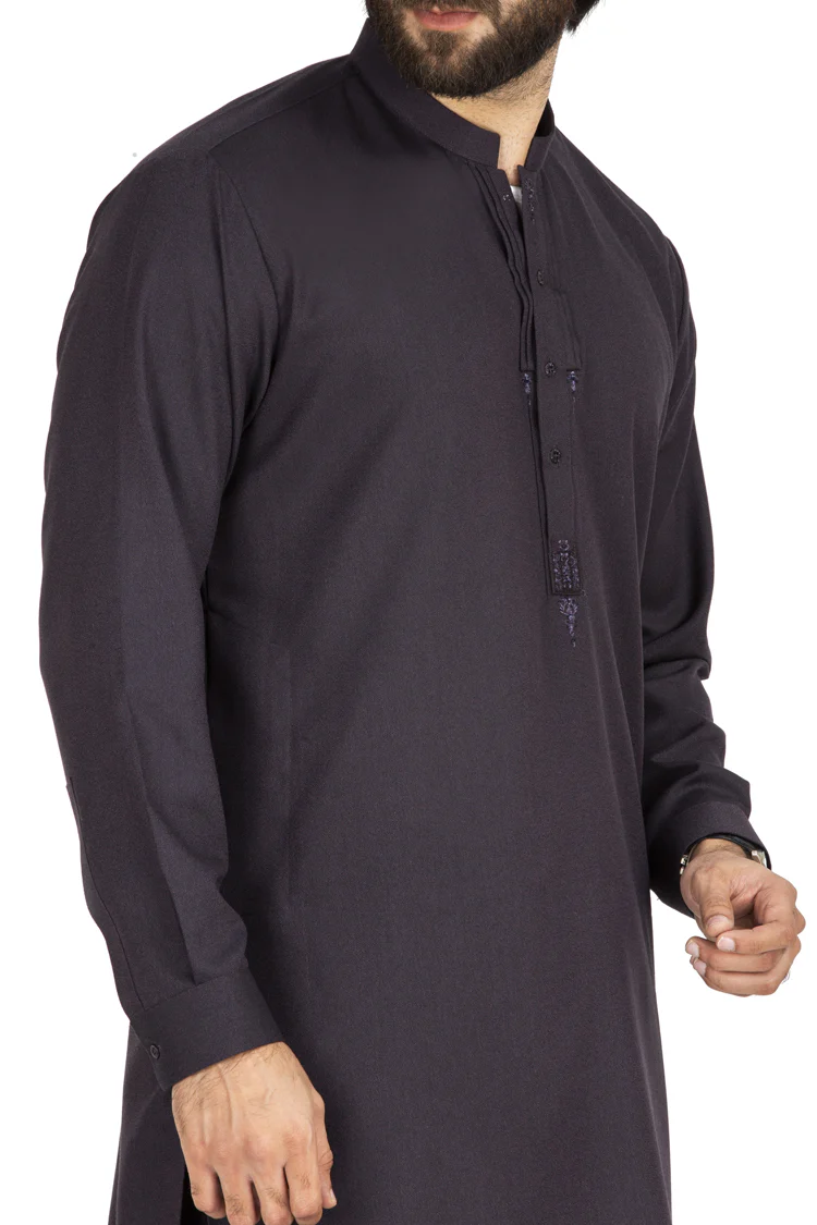 Purple Blended Kameez Shalwar - AL-KS-2470 - Image 3