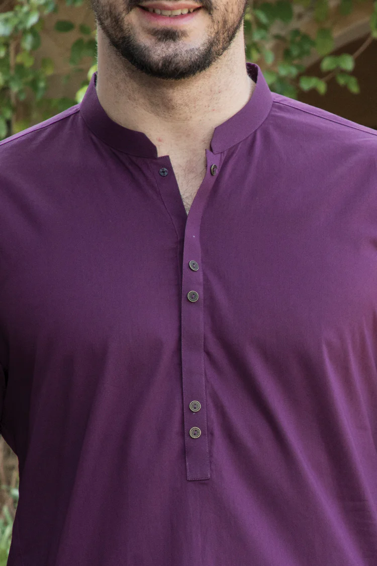 Purple Blended Kurta - AL-K-734 - Image 2