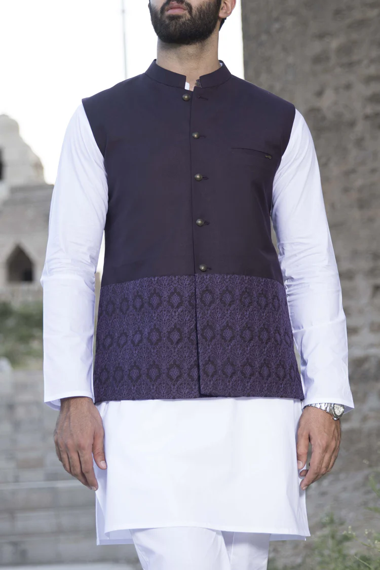 Purple Blended Waistcoat - WC-270 - Image 2