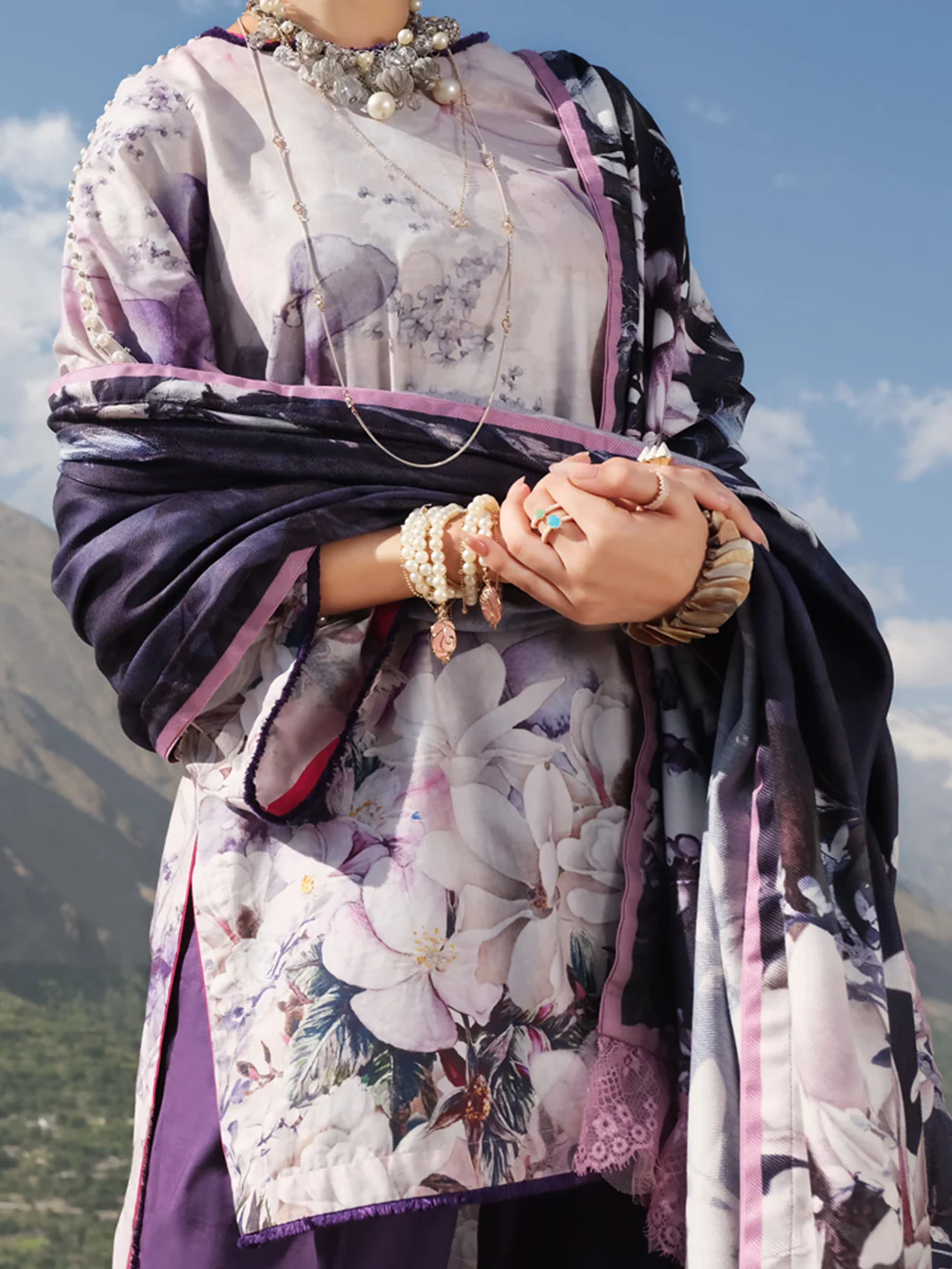 Purple Cambric 3Pc Stitched - AWP-224 - Image 2