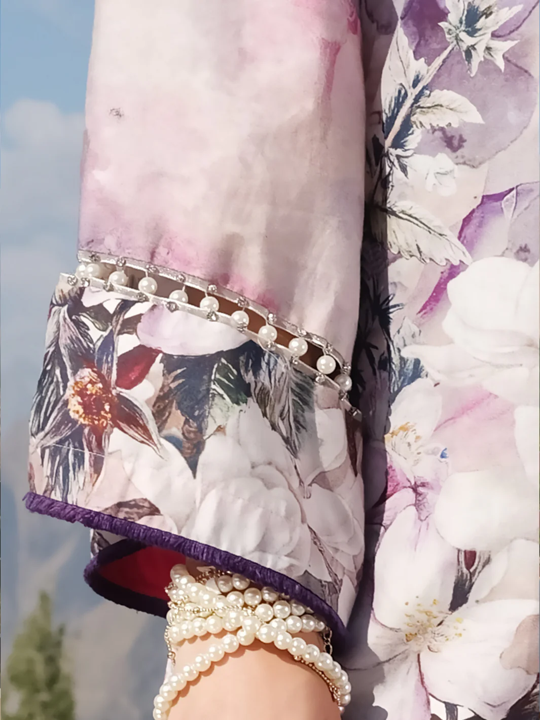 Purple Cambric 3Pc Stitched - AWP-224 - Image 3