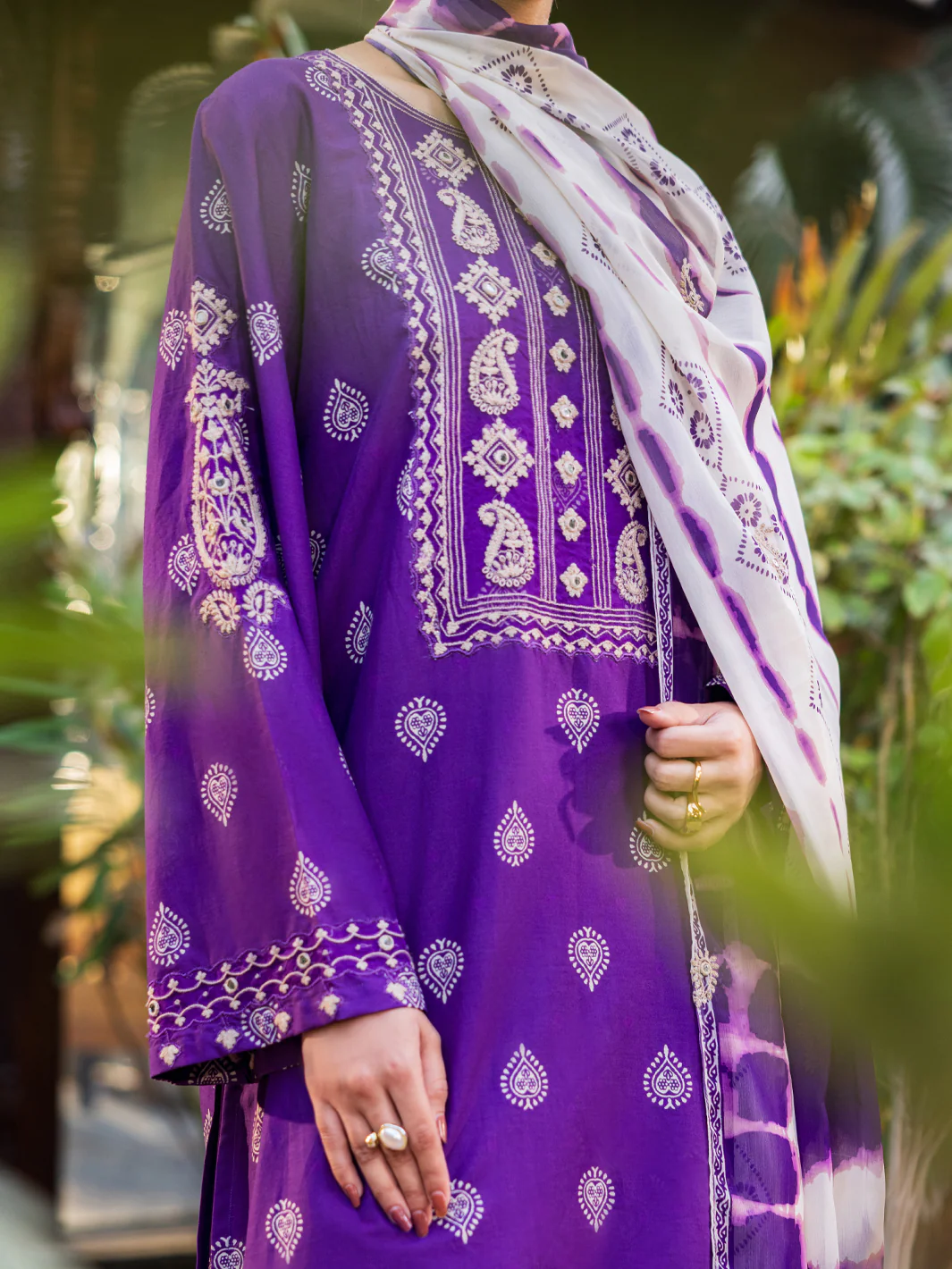 Purple Cotton 3Pc Stitched - ALP-3PS-2677 - Image 2