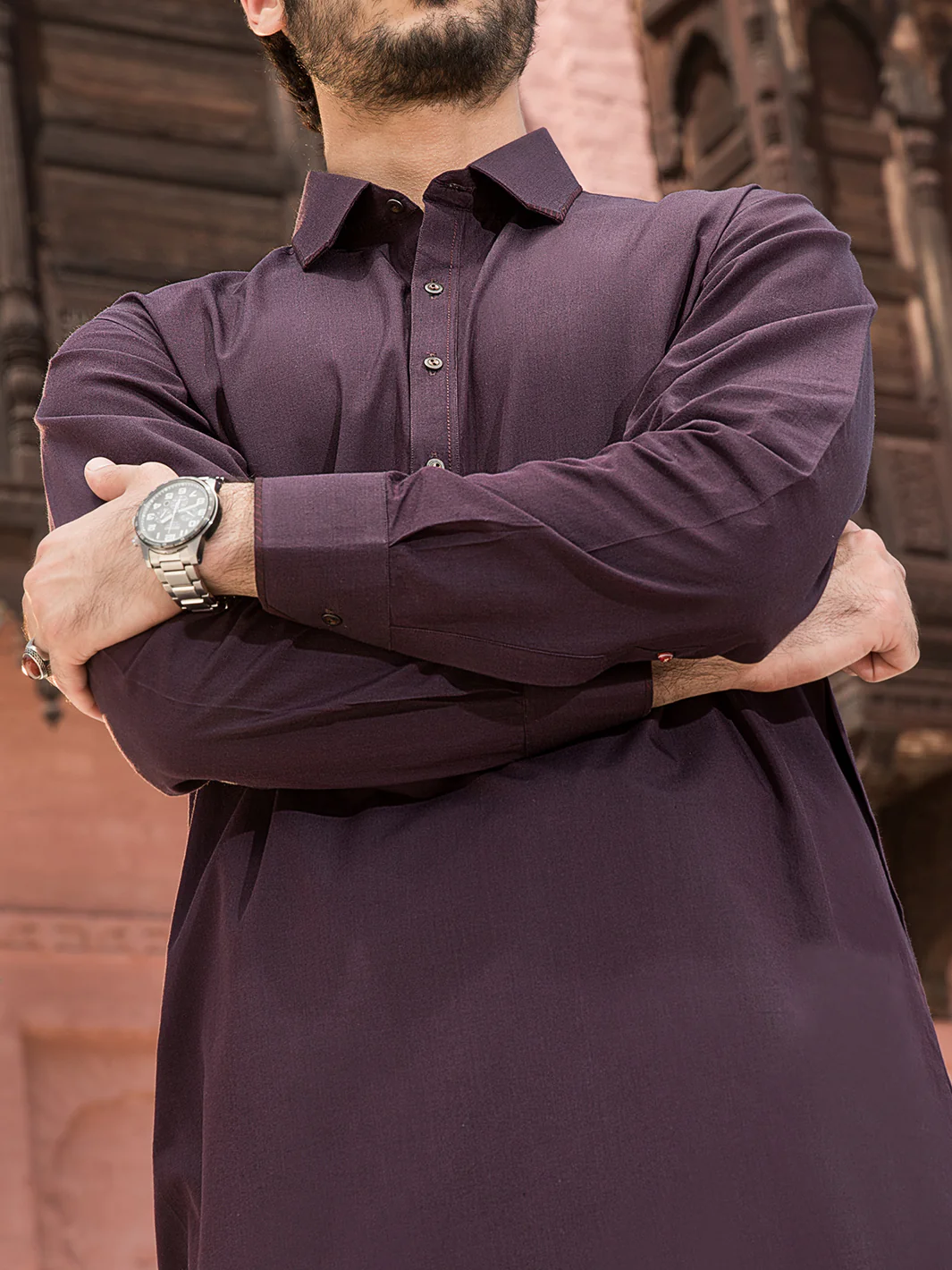 Purple Cotton Kameez Shalwar - ALWA-KS-147 - Image 3